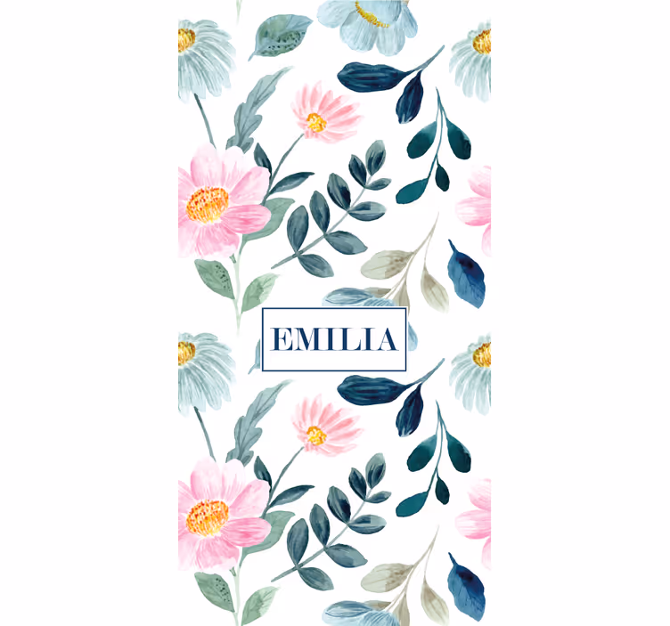 Floral Blossom With Name blind flowers - TenStickers