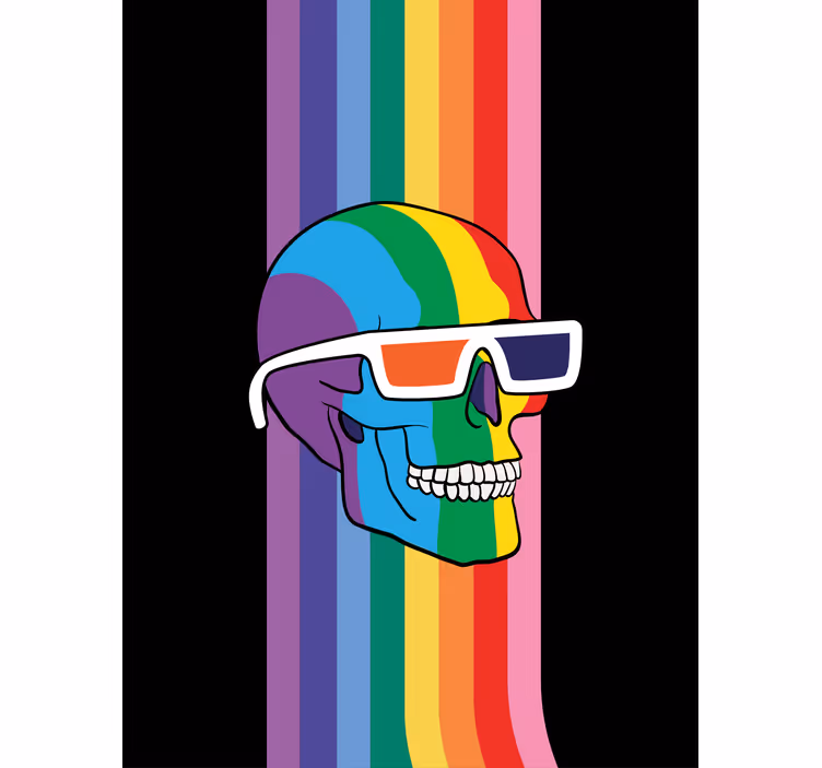 Rainbow Skull Shades blind geek - TenStickers