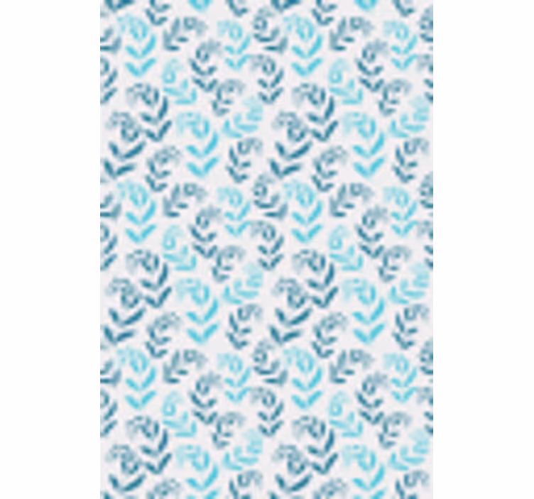 Blue stylised leaf pattern blind flowers - TenStickers