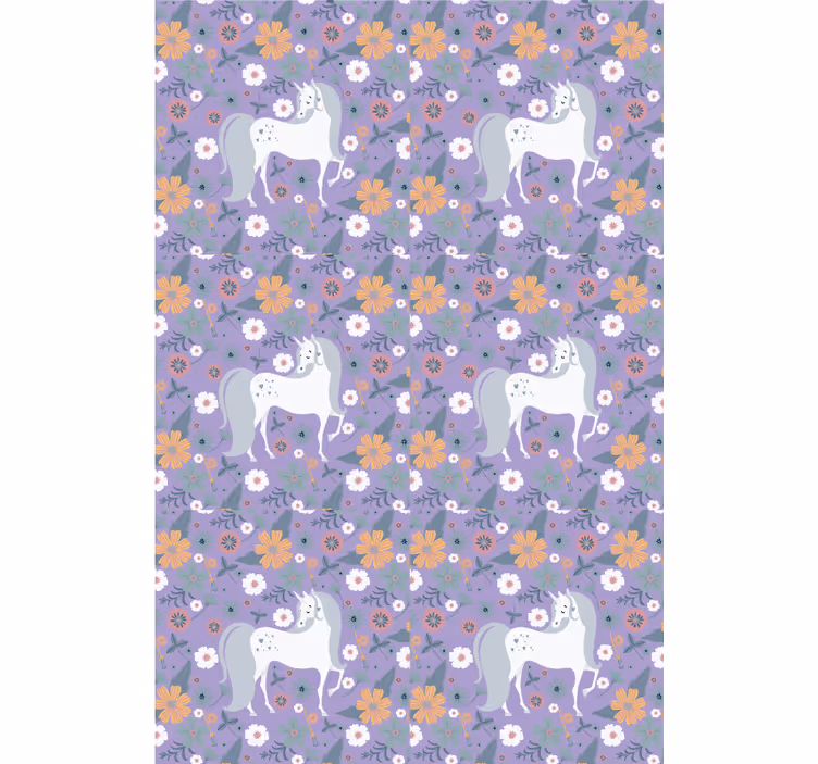 Purple unicorns and flowers blind kids - TenStickers