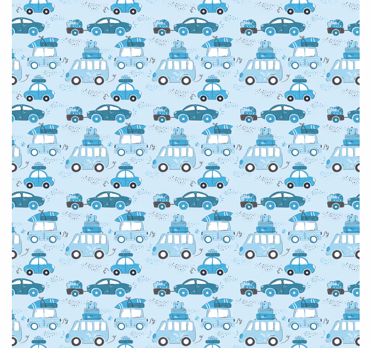Blue cars pattern blind kids - TenStickers