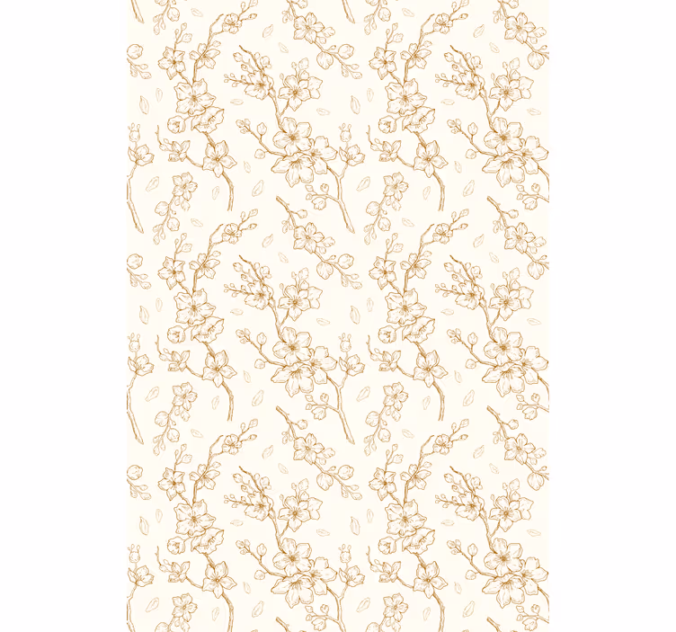 Simple beige blossom pattern blind flowers - TenStickers