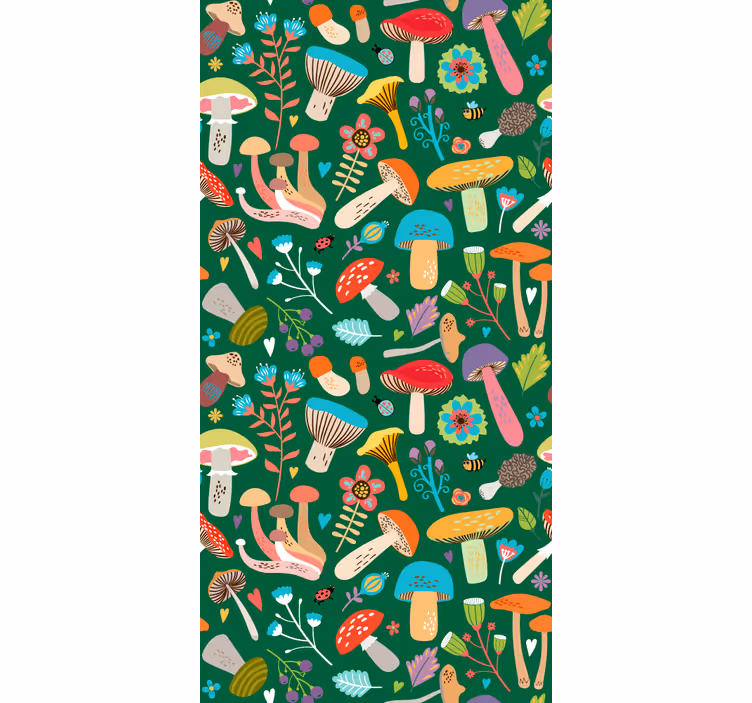 Vibrant Mushroom Motif blind flowers - TenStickers