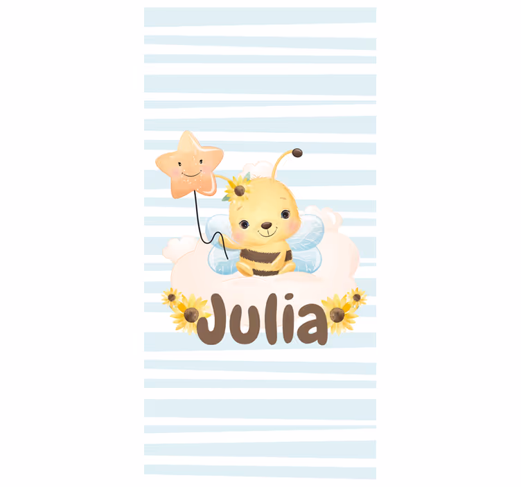 Cute Bee with Name blind kids - TenStickers