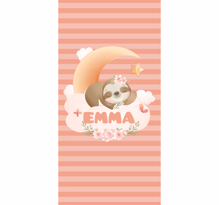 Name with sloth and moon blind kids - TenStickers