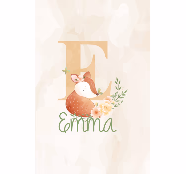 Fox with initial and name blind kids - TenStickers
