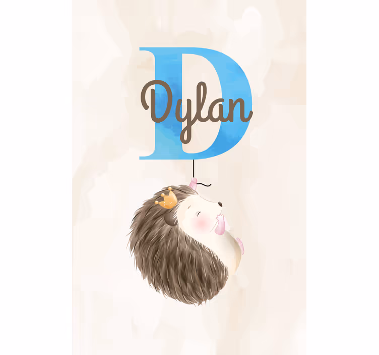 Hedgehog with initial and name blind kids - TenStickers