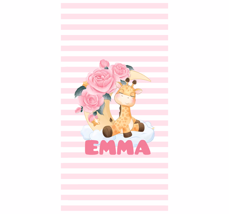 Giraffe with Roses custom roller blind - TenStickers