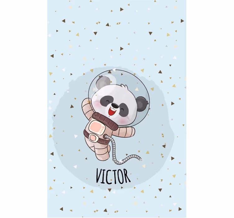 Panda astronaut with name blind kids - TenStickers