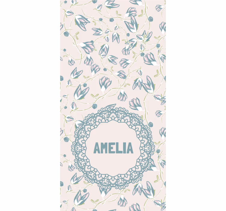 Name with delicate floral motif teenage blind - TenStickers