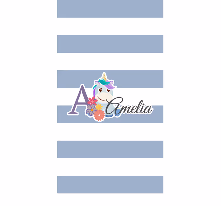 Unicorn name personalised blind kids - TenStickers