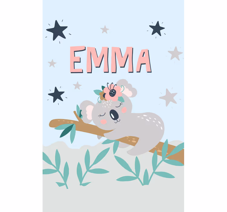 Baby koala with name blind kids - TenStickers