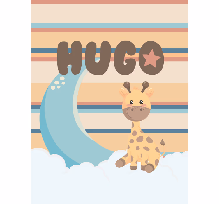 Giraffe with Clouds roller blind nursery - TenStickers