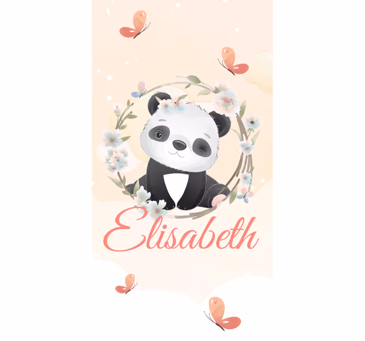 Baby panda with name blind kids - TenStickers