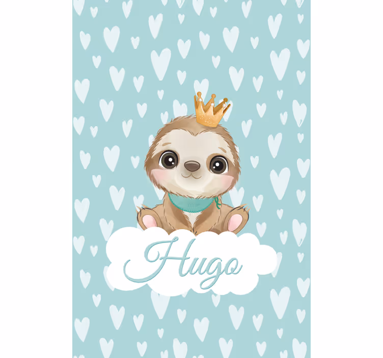 Sloth with crown and name blind kids - TenStickers
