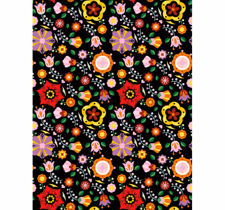 Floral blind in vibrant colorful design - TenStickers