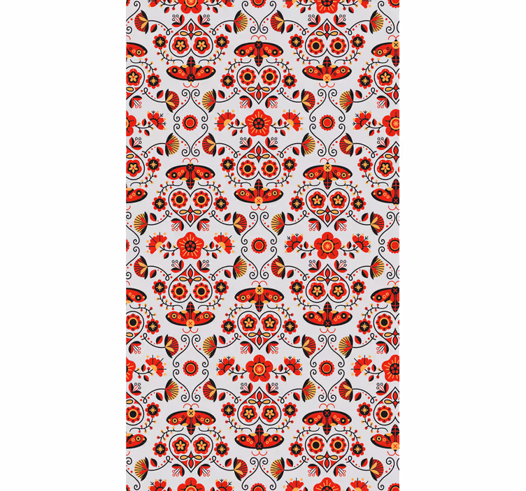 Polish red pattern floral blind - TenStickers