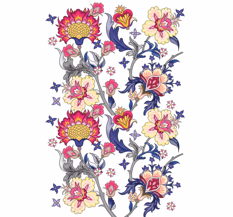 Floral blind with lively flower display - TenStickers