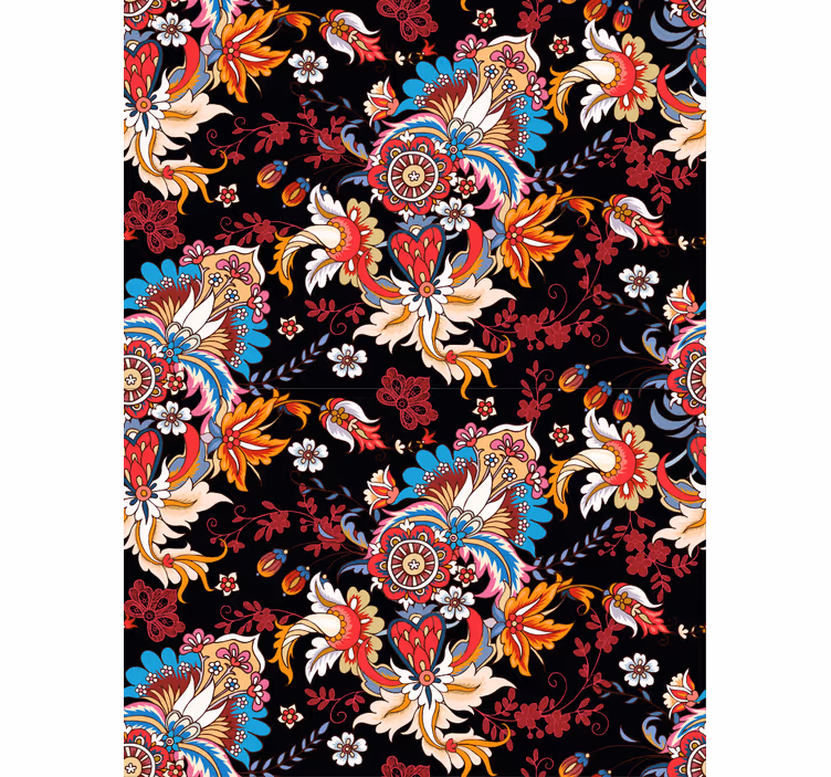 Floral blind with lively floral design - TenStickers