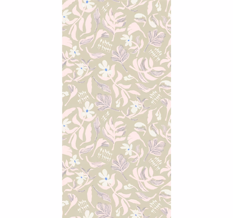 Beige leaf theme blind flowers - TenStickers