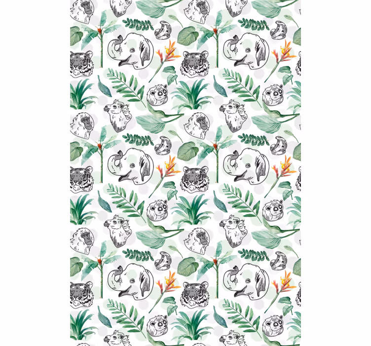 Green jungle animals blind kids - TenStickers