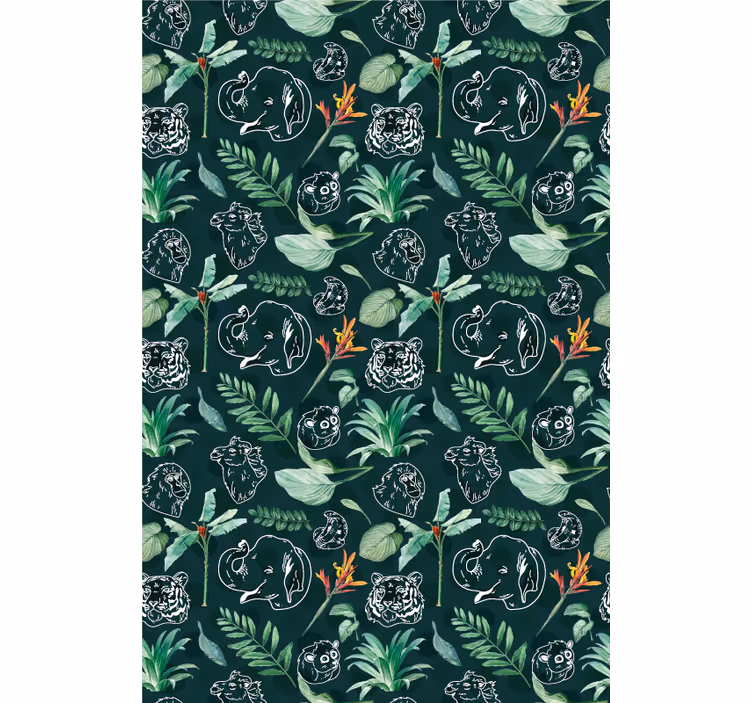 Animal blind with floral animal sketch design - TenStickers