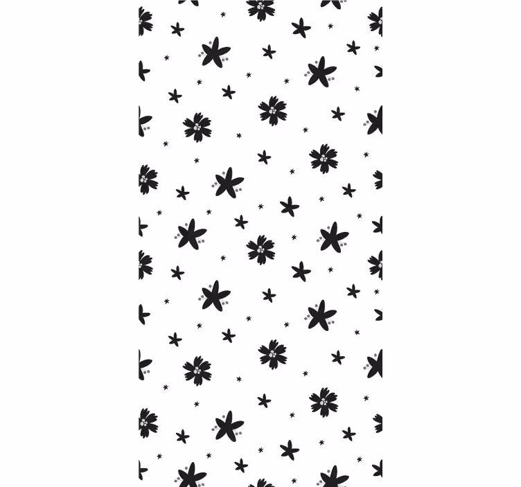 Black and White Design floral blind - TenStickers