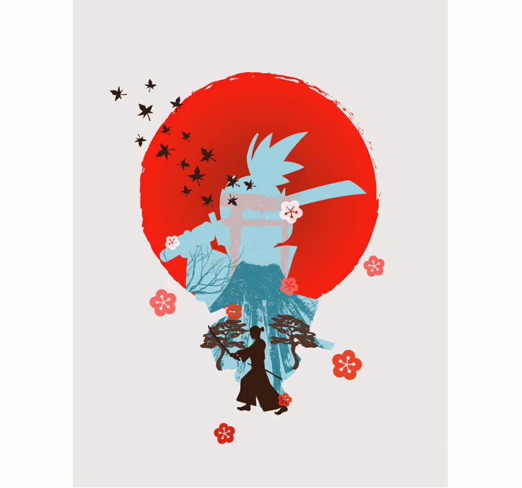 Samurai silhouette super hero blind - TenStickers