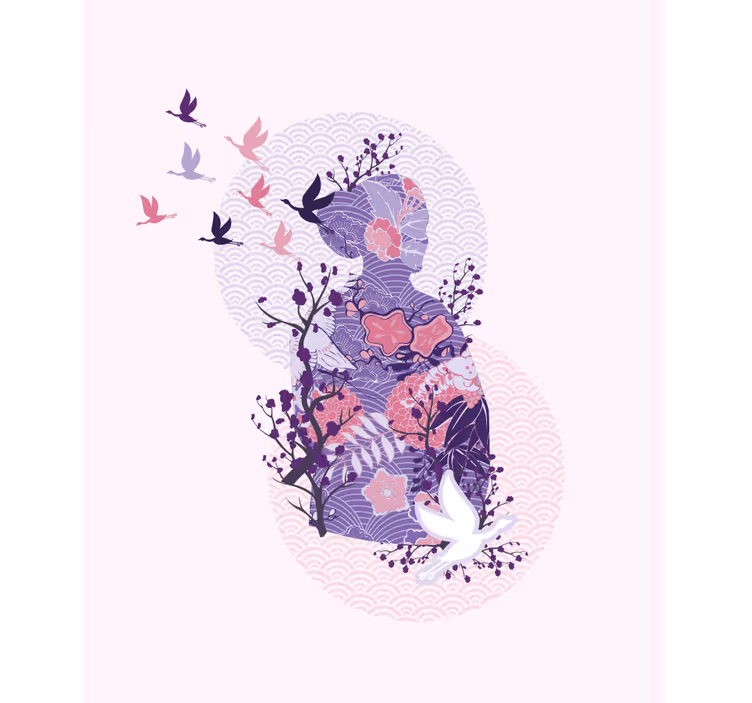 Floral Silhouette Art blind flowers - TenStickers