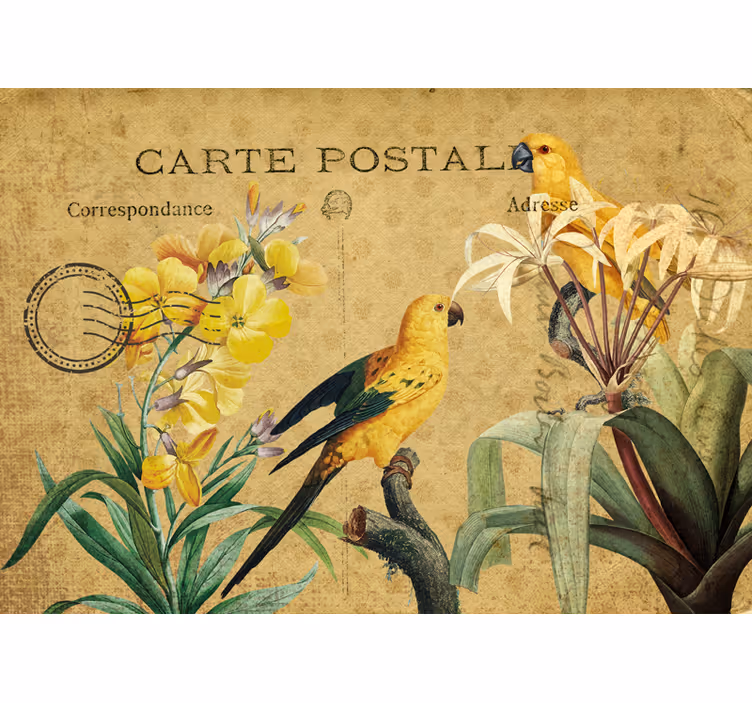 Vintage Bird Floral blind flowers - TenStickers