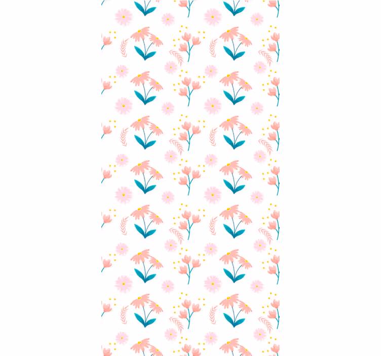 Pink echinacea pattern blind flowers - TenStickers