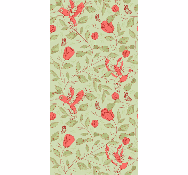 Hummingbirds and blooms blind flowers - TenStickers