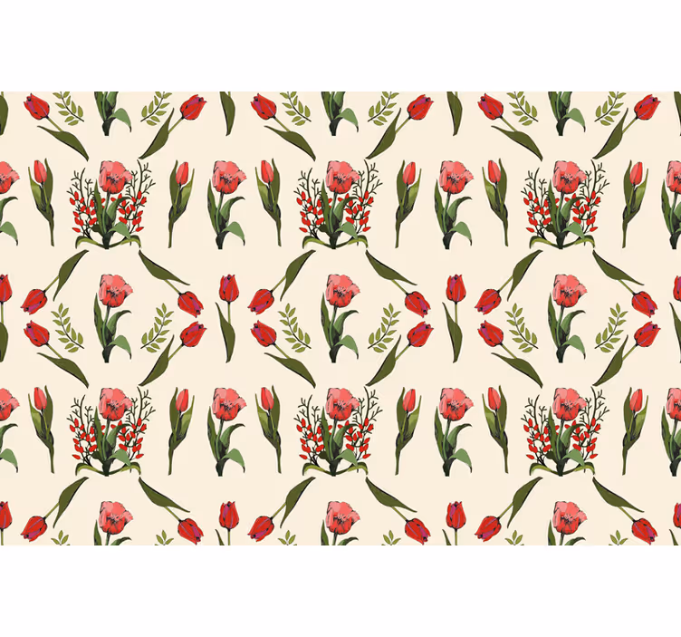 Elegant beige arrangement floral blind - TenStickers