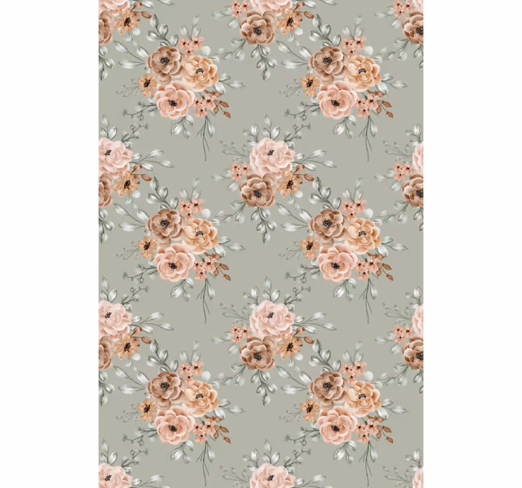 Beautiful beige arrangement floral blind - TenStickers