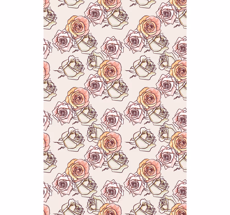 Rose Illustration Pattern blind flowers - TenStickers