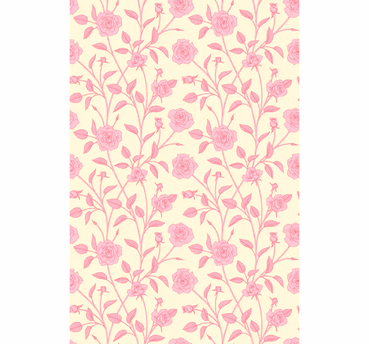 Pink Rose Floral blind flowers - TenStickers