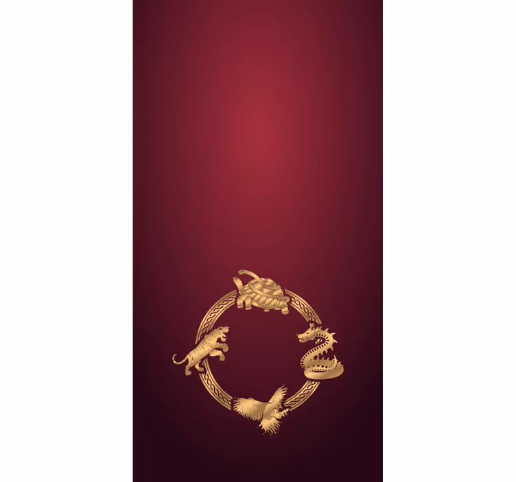 Ornate gold creatures animal blind - TenStickers
