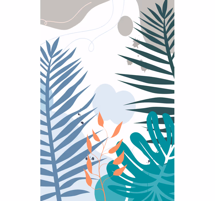 Tropical big leaves blind flowers - TenStickers