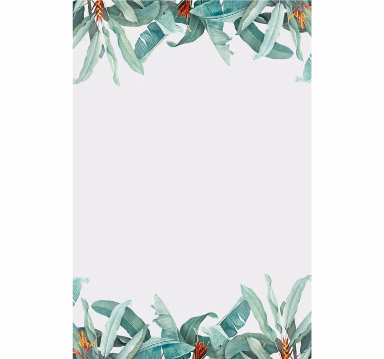 Tropical Leaf Border blind flowers - TenStickers
