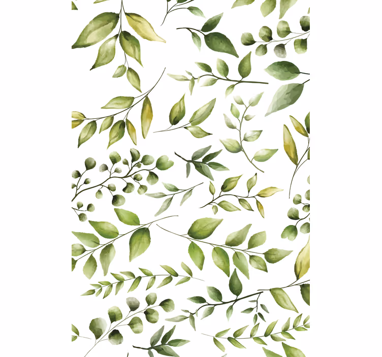 Stylish Greenery Pattern blind flowers - TenStickers