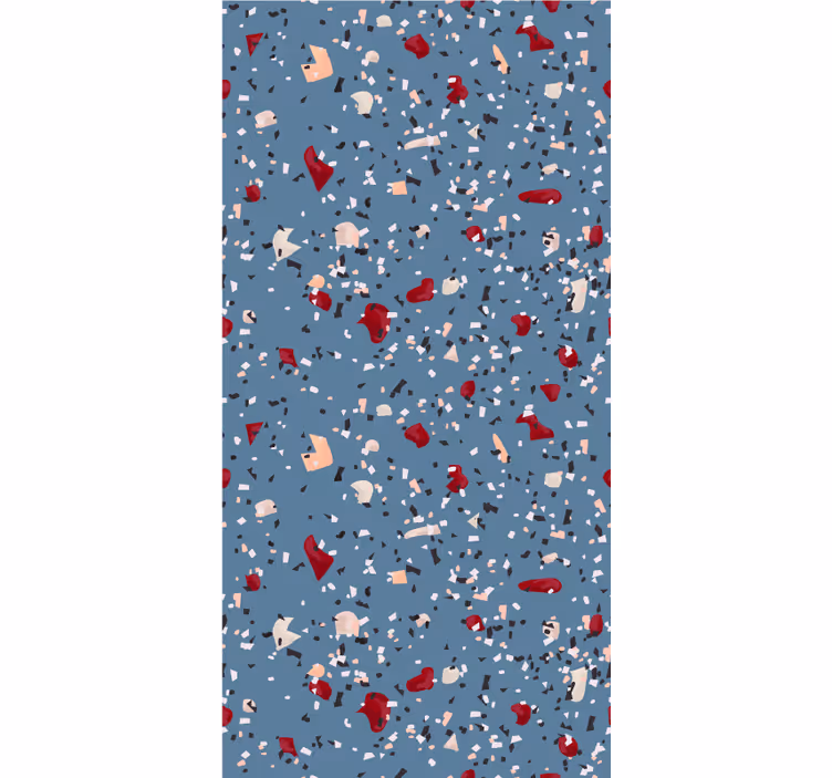 Blue geometric terrazzo pattern roller blind - TenStickers