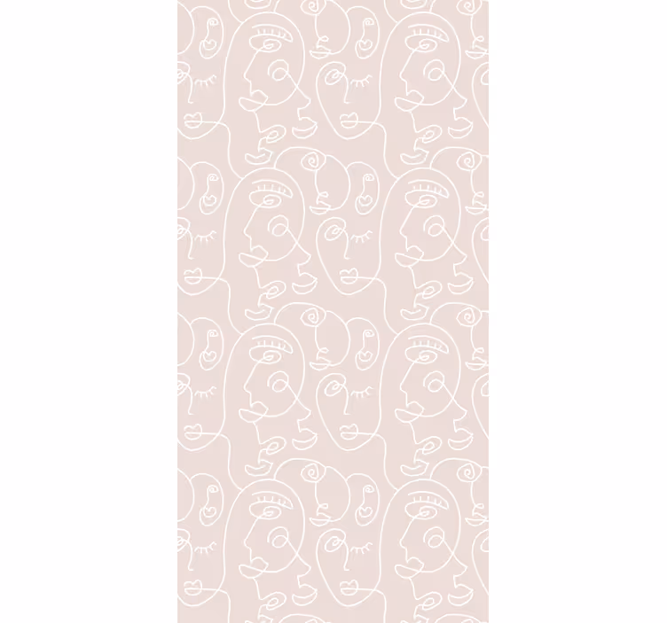Abstract Line Faces blind art - TenStickers