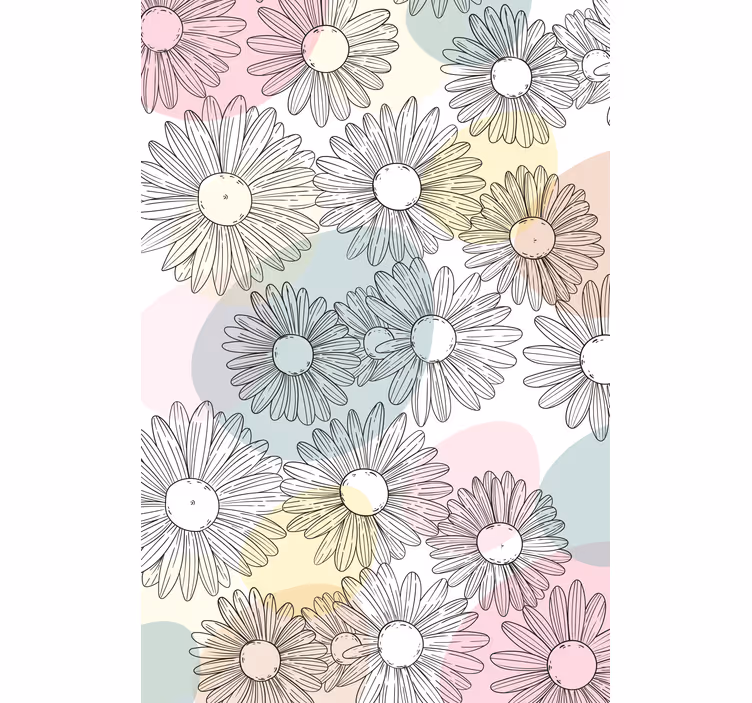 Daisies and Pastel Hues floral blind - TenStickers