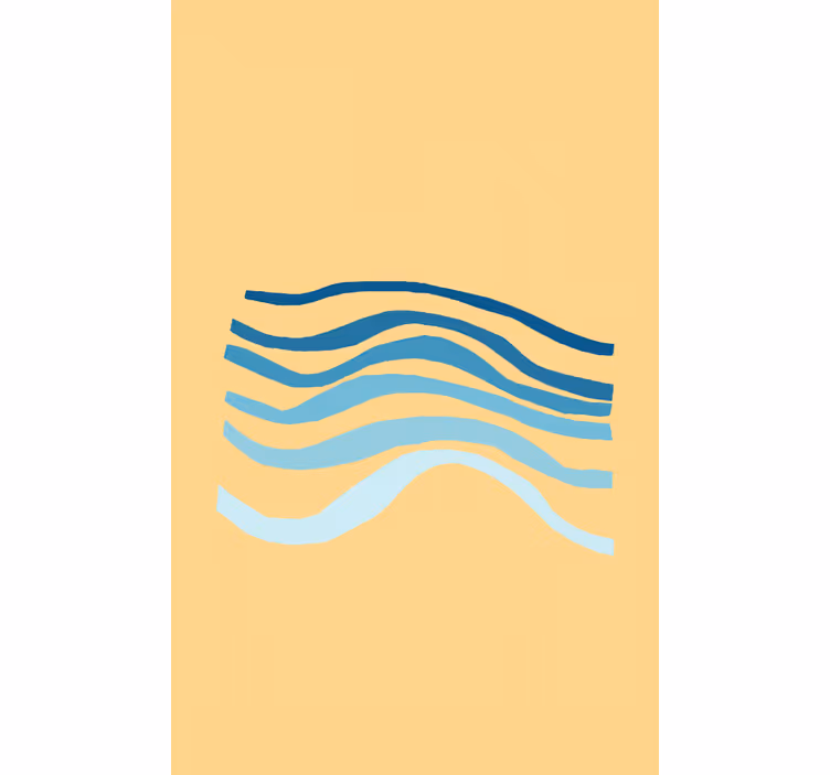 Wavy blue lines blind art - TenStickers