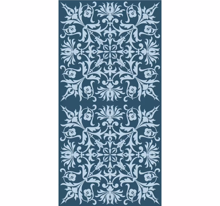 French Provincial blue pattern blind flowers - TenStickers