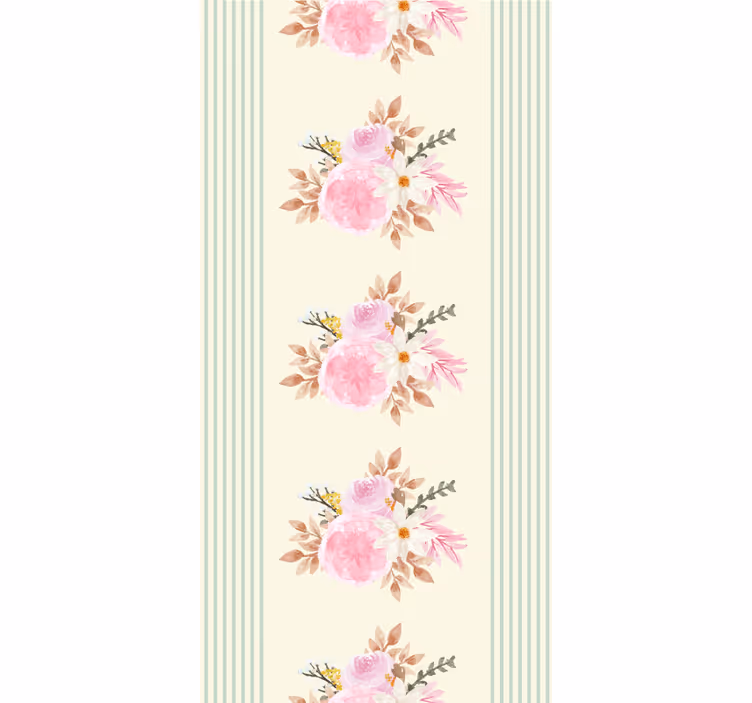 French Provincial striped pattern blind flowers - TenStickers