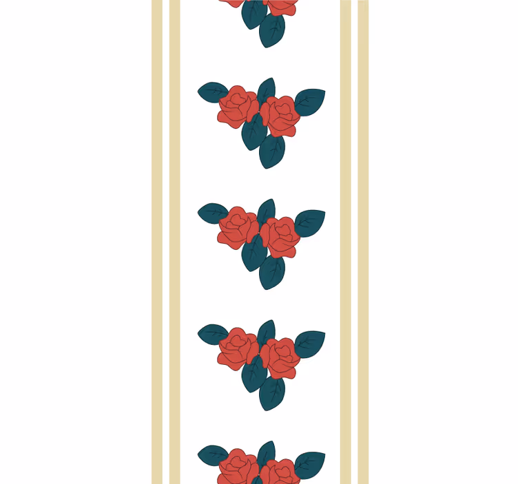 Rose pattern with leaves floral blind - TenStickers