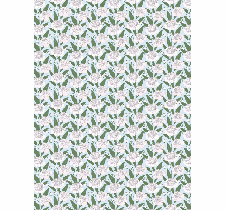 White peony pattern blind flowers - TenStickers
