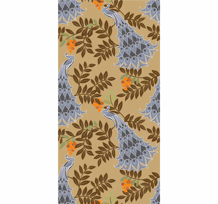 Graceful peacock design floral blind - TenStickers