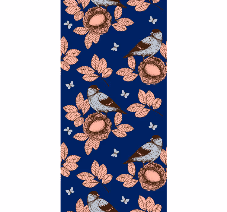 Nesting Birds and Leaves blind flowers - TenStickers